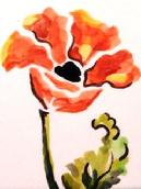 Artwork of orange poppy flower